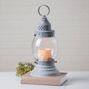 New Carriage Lantern in weathered Zinc - 17 inch